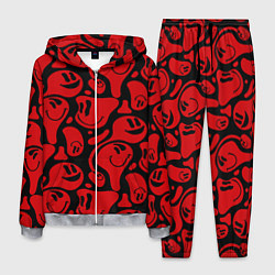 Костюм мужской Красные смайлы, цвет: 3D-меланж