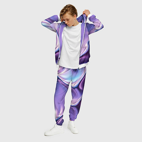 Мужской костюм Голография - изгибающийся металлический фиолетовый / 3D-Белый – фото 3