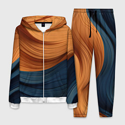Костюм мужской Оранжевая и синяя абстракция, цвет: 3D-белый