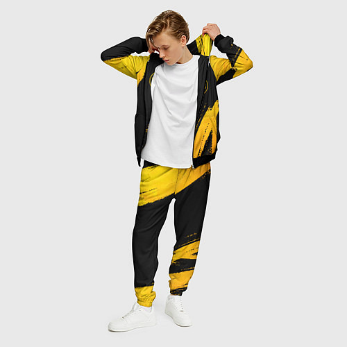 Мужской костюм Borussia - gold gradient вертикально / 3D-Черный – фото 3