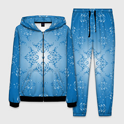 Костюм мужской Векторные узоры на голубом фоне, цвет: 3D-черный