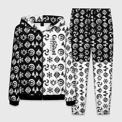 Костюм мужской Genshin Impact - black and white, цвет: 3D-черный