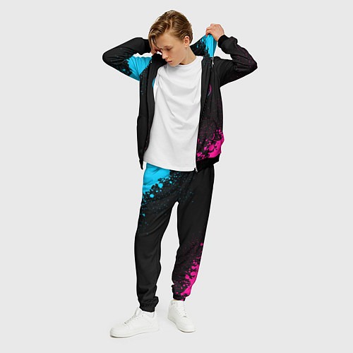 Мужской костюм Club Brugge - neon gradient вертикально / 3D-Черный – фото 3