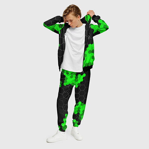 Мужской костюм BYD green sport hexagon / 3D-Черный – фото 3