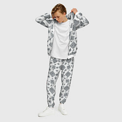 Костюм мужской Ромб лабиринт паттерн, цвет: 3D-белый — фото 2