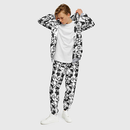 Мужской костюм Абстрактный узор из кругов и овалов / 3D-Меланж – фото 3