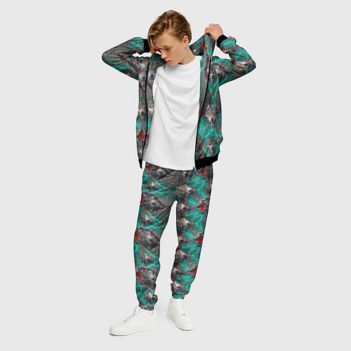 Мужской костюм Паттерн из волков эпично / 3D-Черный – фото 3