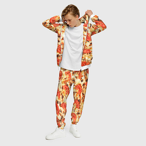 Мужской костюм Пицца с грибами и томатом - текстура / 3D-Белый – фото 3
