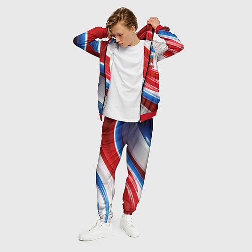 Мужской костюм Герб России на абстрактном фоне / 3D-Красный – фото 3