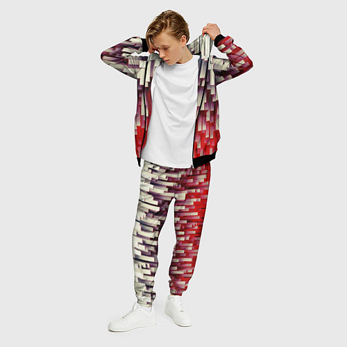 Мужской костюм Блоки-сталактиты с красной подсветкой / 3D-Черный – фото 3