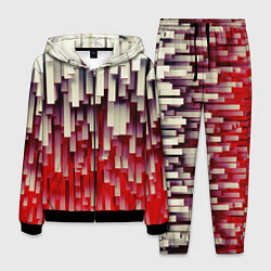 Костюм мужской Блоки-сталактиты с красной подсветкой, цвет: 3D-черный