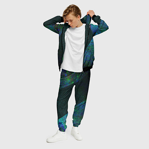 Мужской костюм Valencia glitch blue / 3D-Черный – фото 3