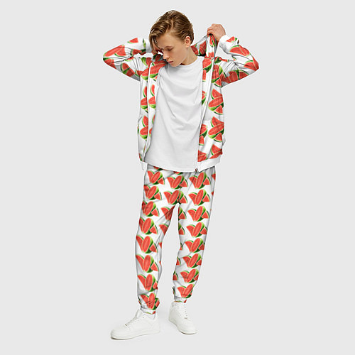 Мужской костюм Разрезанный арбуз / 3D-Белый – фото 3