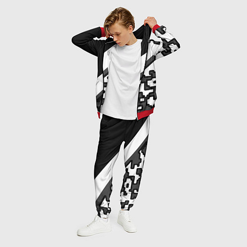 Мужской костюм Россия камуфляж текстура / 3D-Красный – фото 3