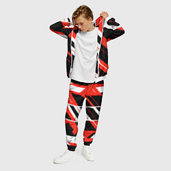 Костюм мужской Black and red stripes on a white background, цвет: 3D-белый — фото 2