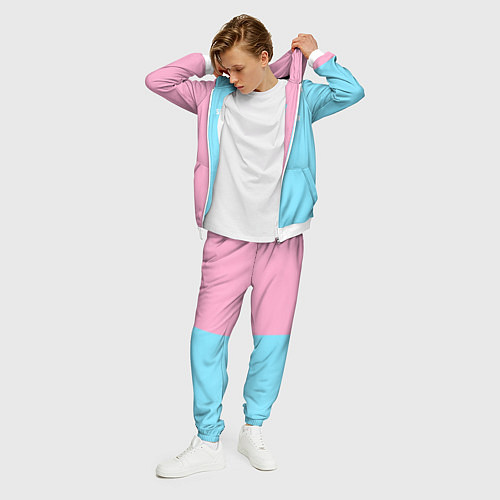 Мужской костюм Summer-pink and blue / 3D-Белый – фото 3