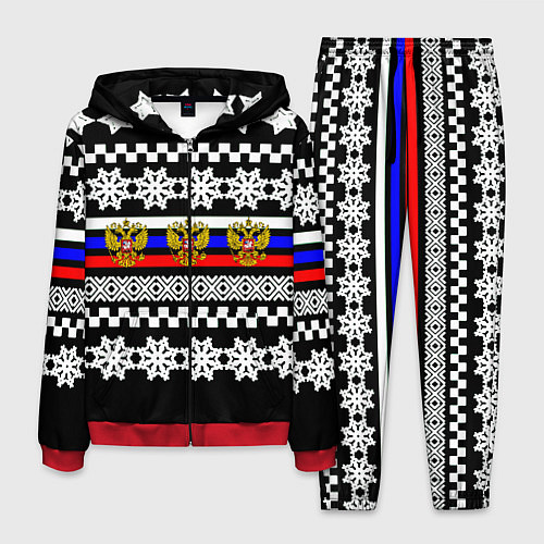 Мужской костюм Rusiia winter pattern / 3D-Красный – фото 1