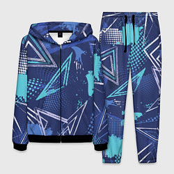 Костюм мужской Яркий абстрактный узор для спорта, цвет: 3D-черный