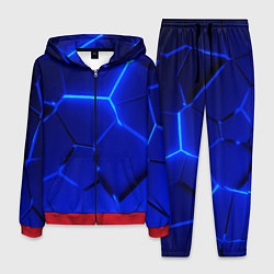 Костюм мужской Текстура темных синих неоновые плиты, цвет: 3D-красный