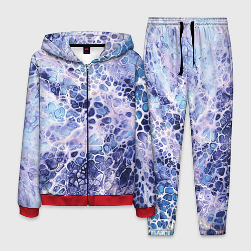 Мужской костюм Абстракция текстура воды и мрамора / 3D-Красный – фото 1