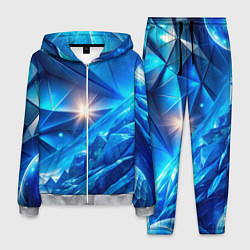 Костюм мужской Синяя объемная абстракция со вспышкой, цвет: 3D-меланж