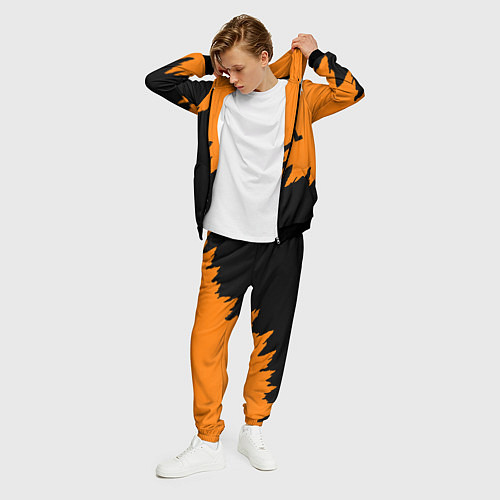 Мужской костюм Half life чёрно оранжевый / 3D-Черный – фото 3