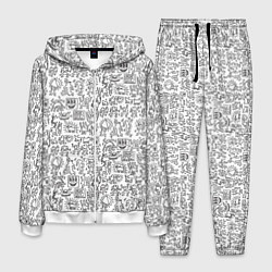 Костюм мужской Человечки и пришельцы, цвет: 3D-белый