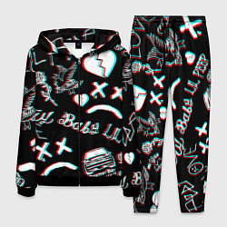 Костюм мужской Lil Peep logo glitch, цвет: 3D-черный
