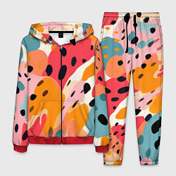 Костюм мужской Яркие пятна, цвет: 3D-красный