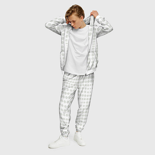 Мужской костюм Пятнистые оптические круги - абстрактная иллюзия / 3D-Белый – фото 3