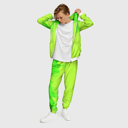 Мужской костюм Кислотная геометрия лайм / 3D-Белый – фото 3