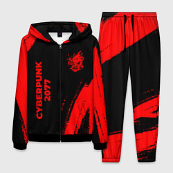 Костюм мужской Cyberpunk 2077 - red gradient вертикально, цвет: 3D-черный
