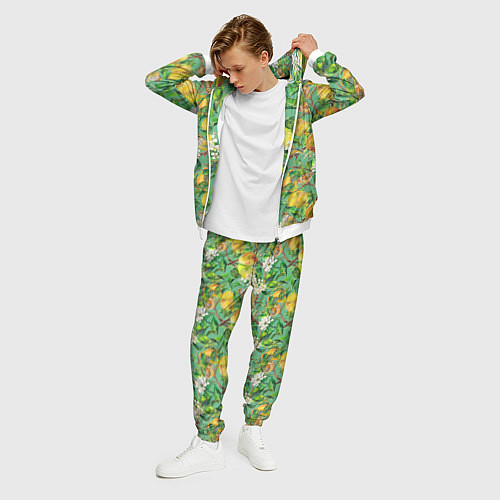 Мужской костюм Груши и птицы / 3D-Белый – фото 3