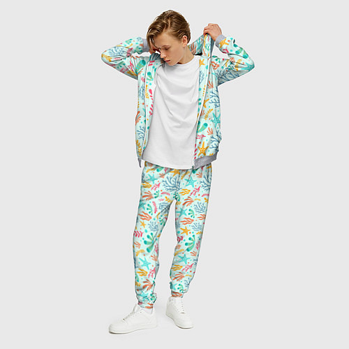 Мужской костюм Абстракция коралловый фон / 3D-Меланж – фото 3