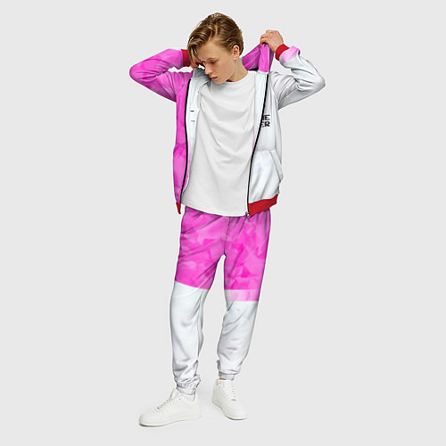 Мужской костюм Game over pink abstraction / 3D-Красный – фото 3