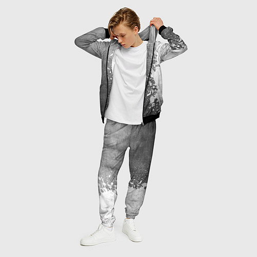 Мужской костюм Ajax - grey gradient по-вертикали / 3D-Черный – фото 3