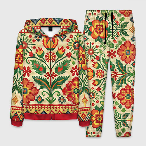 Мужской костюм Славянский узор и орнамент / 3D-Красный – фото 1