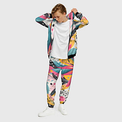 Костюм мужской Листья цветы абстракция, цвет: 3D-черный — фото 2