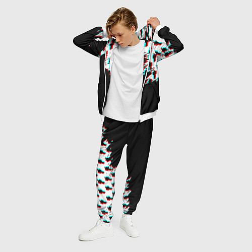 Мужской костюм Billie Eilish pattern glitch / 3D-Белый – фото 3