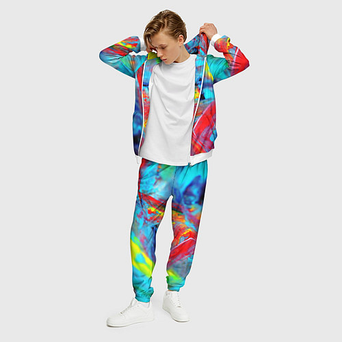 Мужской костюм Абстрактные краски неон / 3D-Белый – фото 3