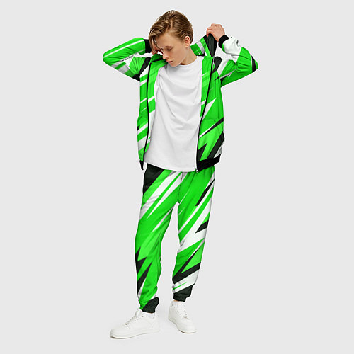 Мужской костюм Geometry stripes green / 3D-Черный – фото 3