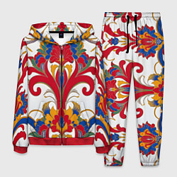 Костюм мужской Яркий алый узор, цвет: 3D-красный