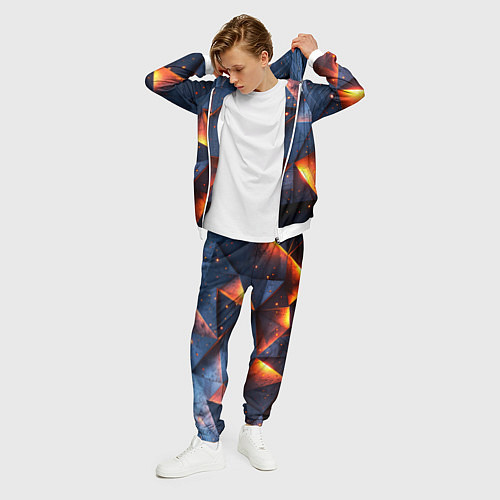 Мужской костюм Геометрический рендер с эффектом свечения / 3D-Белый – фото 3