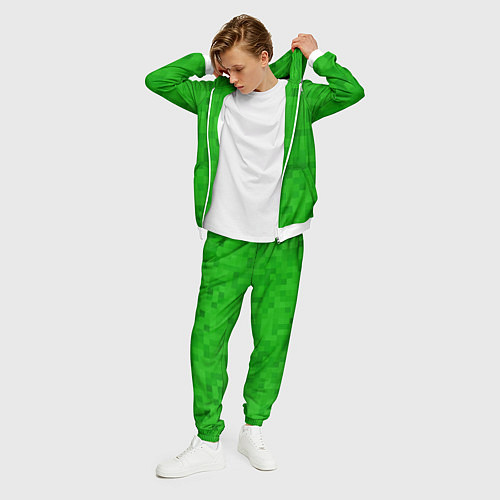 Мужской костюм Крипер персонаж текстура / 3D-Белый – фото 3