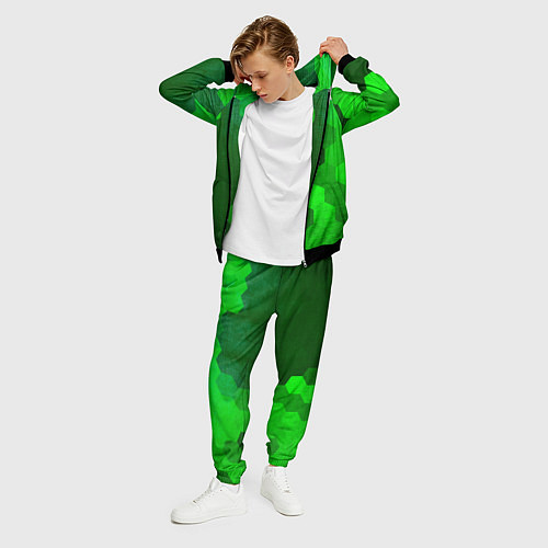 Мужской костюм Palworld - green gradient по-вертикали / 3D-Черный – фото 3