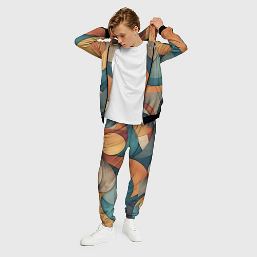 Мужской костюм Абстракция теплые контрасты / 3D-Черный – фото 3