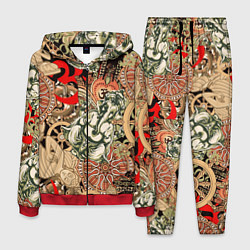 Костюм мужской Будда и Ганеша на фоне сансары и мандалы, цвет: 3D-красный