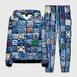 Костюм мужской Геймерский пиксельный пэчворк, цвет: 3D-черный