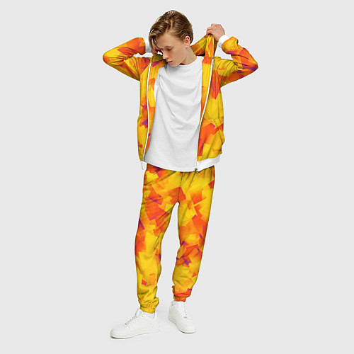 Мужской костюм Желтый калейдоскоп / 3D-Белый – фото 3