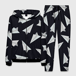 Костюм мужской Белый бумажный самолётик - Телеграм, цвет: 3D-черный